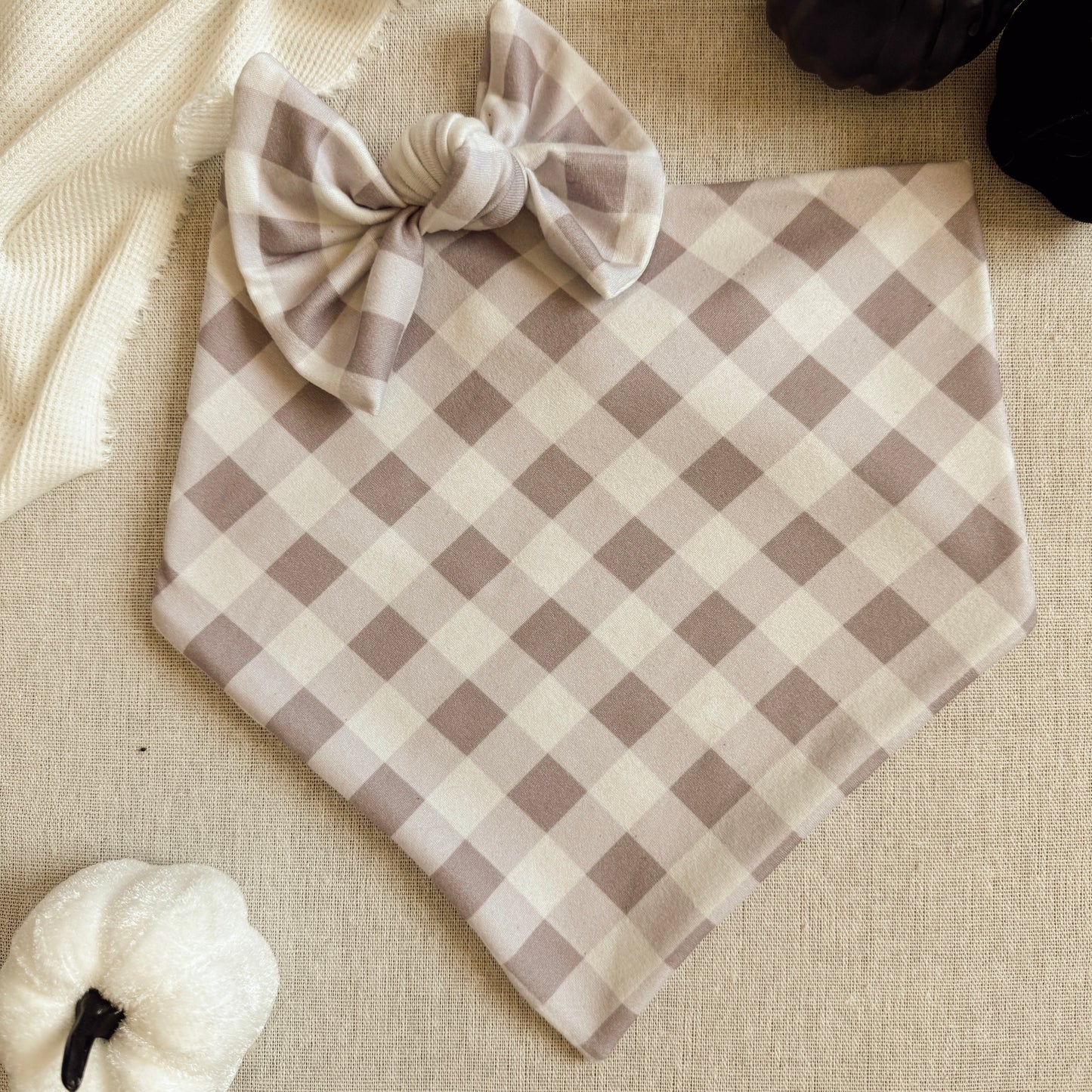 LILAC GINGHAM BANDANA - SUPER SOFT