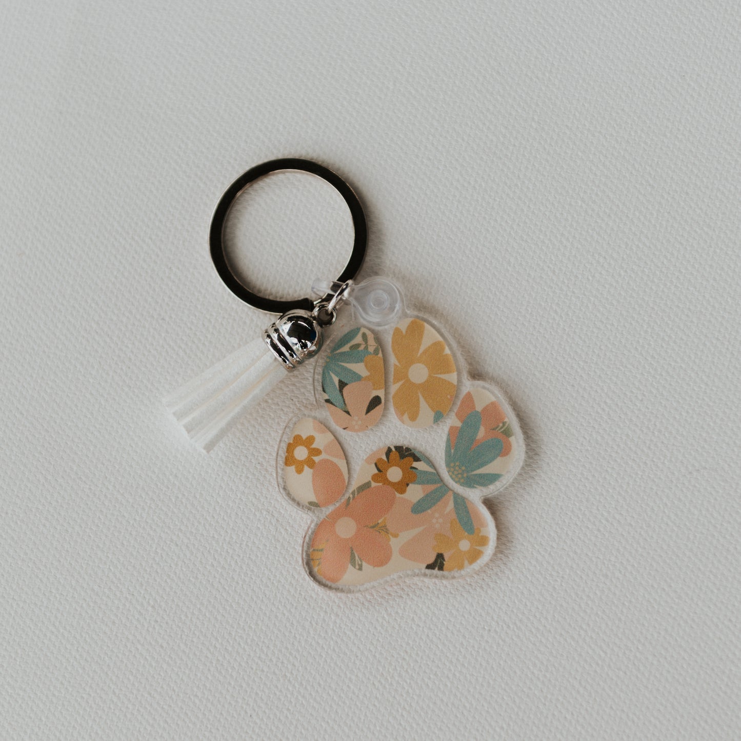 FLORAL PAW PRINT KEYCHAIN