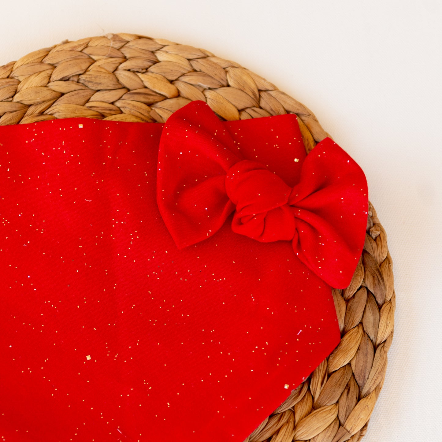RED BOW + BANDANA SET