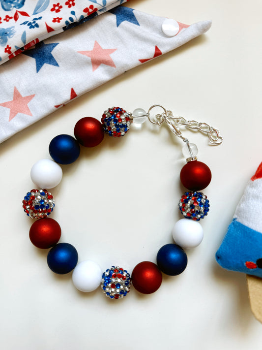 RED, WOOF,& BLUE NECKLACE