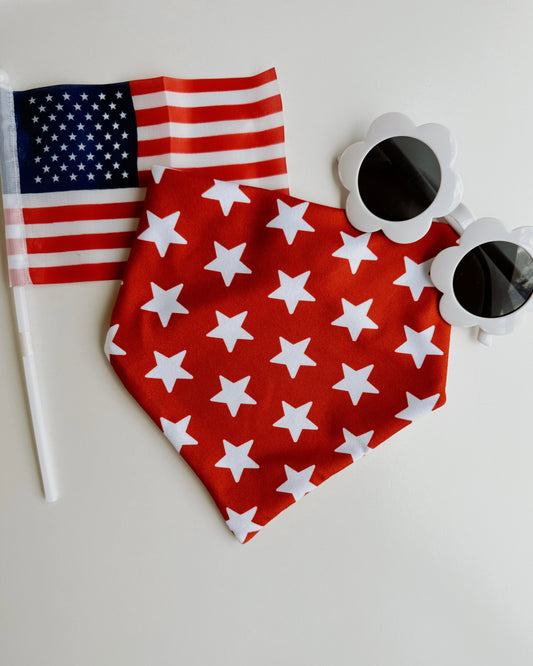 PATRIOTIC STARS RED BANDANA - SUPER SOFT