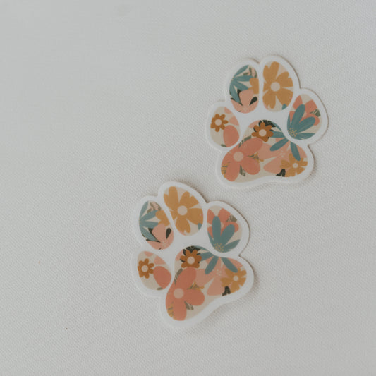 FLORAL PAW PRINT STICKER