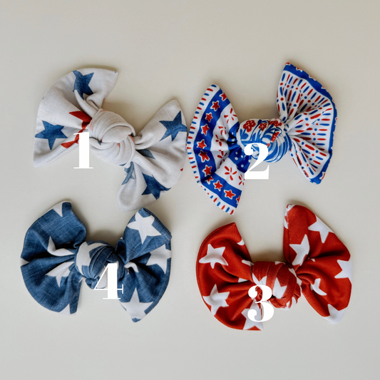 PATRIOTIC PUP BOWS - SUPER SOFT
