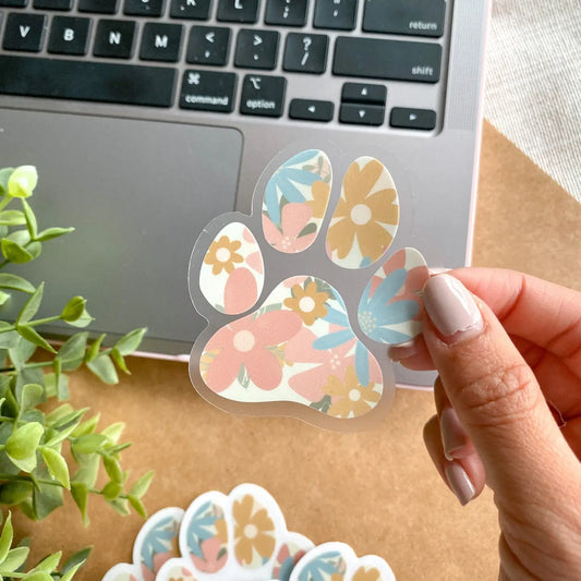 FLORAL PAW PRINT STICKER