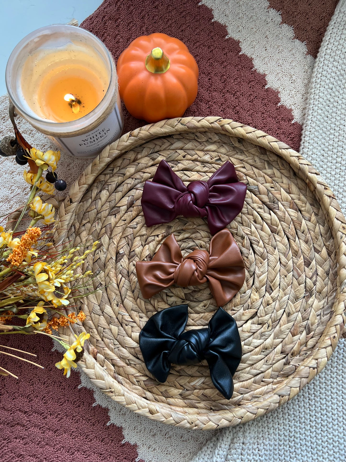 FALL LEATHER BOWS